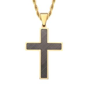 China Stainless Steel Cross Pendant Mens Cross Necklace Christian Jewelry Special Design for Men wholesale