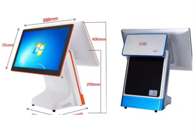 High Brightness 300cdm2 15.6 Inch Dual Screen POS Machine for Retail Store and