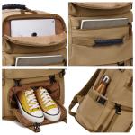 56-77Litre Vintage Canvas Laptop Backpack Khaki Color Waterproofing
