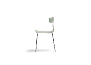 China Nordic Green Stackable Metal Dining Chair Curved Backrest wholesale