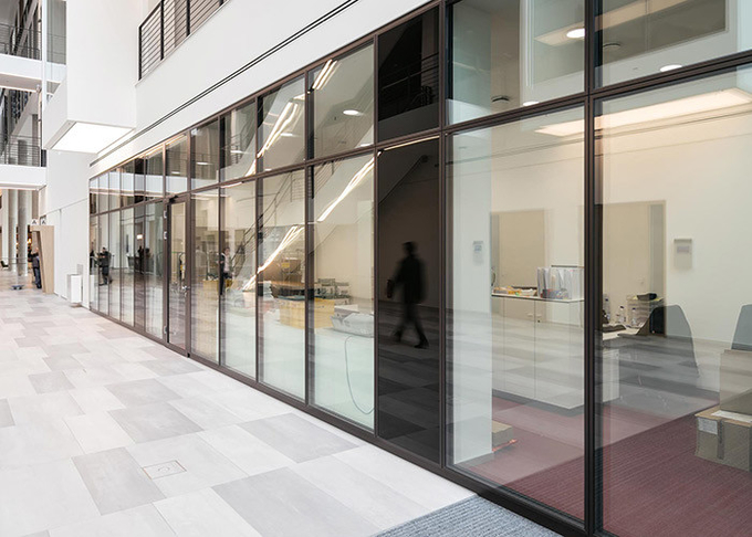 Pre-Fabricated Glass Wall Partition Single 10mm Thick Black Glazed For Interior Office From Glawall