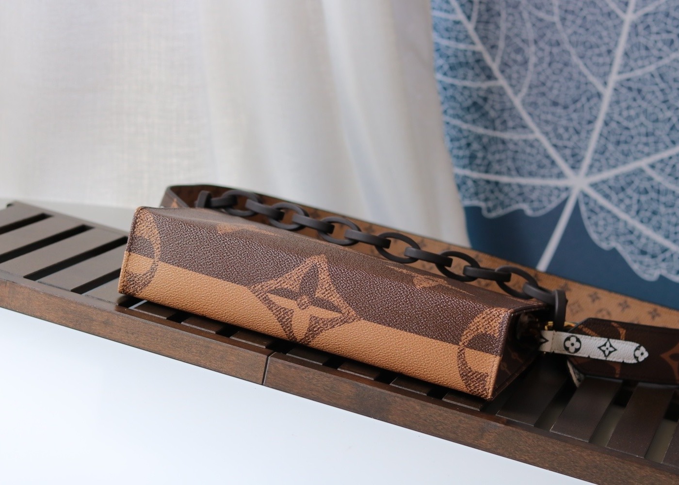 M47547 Wash Bag Monogram Carvas And Genunie Leather Luxury Chain Bag Make Up Cross-Body Bag
