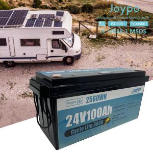 China 6000 Cycles Rechargeable RV Lithium Battery Pack 24V 100Ah 200Ah on sale