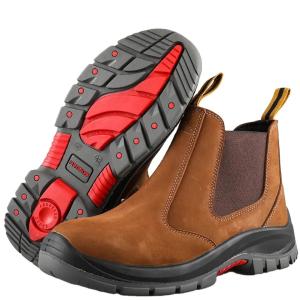 China PU Leather / Rubber Outsole Shoes No Lace Waterproof Chelsea Work Boots wholesale