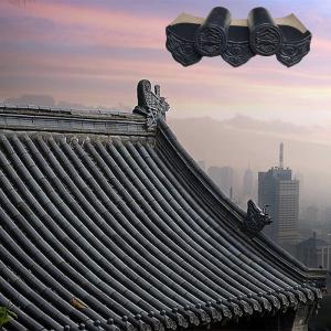China Black Glazed Ceramic Roof Tiles For Chinese Pavilion Temple Buddha House wholesale