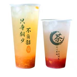 China 14g Milk Tea Plastic Cups 16oz For Beverage wholesale