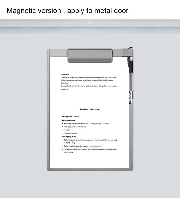 UCI Magnetic Plastic Clipboard With Pen Holder A4 Writable MCB1912-P