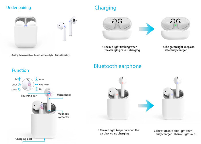Original Tap Change Name Wireless Bluetooth Earphones with GPS Fuction