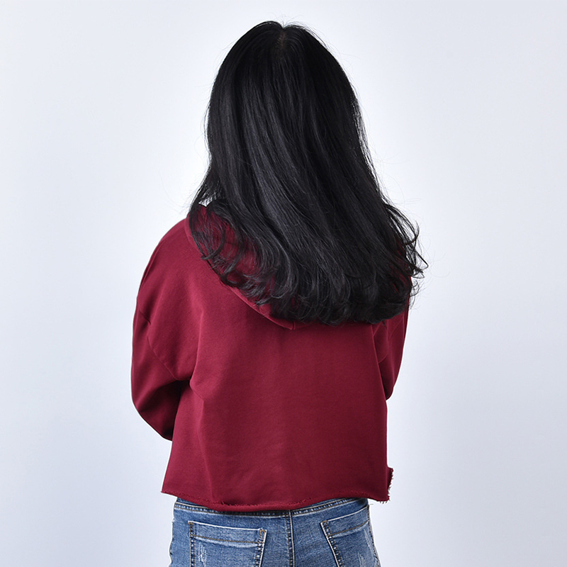Custom Solid Long Sleeve Crop Top Spring Autumn Outerwear Anti Shrink