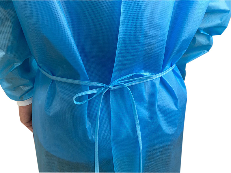 CE EN14126 AAMI Pb70 Disposable Lab Coats PP PE Coated Non Woven Isolation Gown