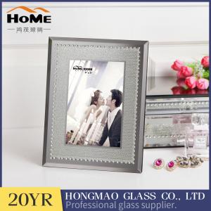 Grey Color Glitter Glass Photo Frame For Home Decoration 180*230*15MM Size
