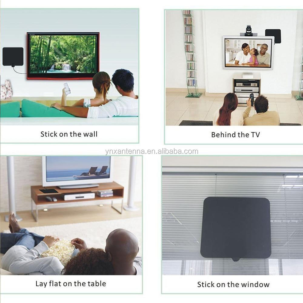 Indoor Tv Antenna 50 Miles Amplified Hd Digital Adapter with IEC Connector 30g Weight