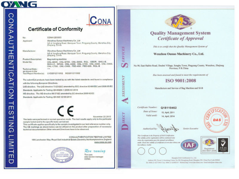 ONL-B700 2013 New type Machine pp non woven bag making machine price