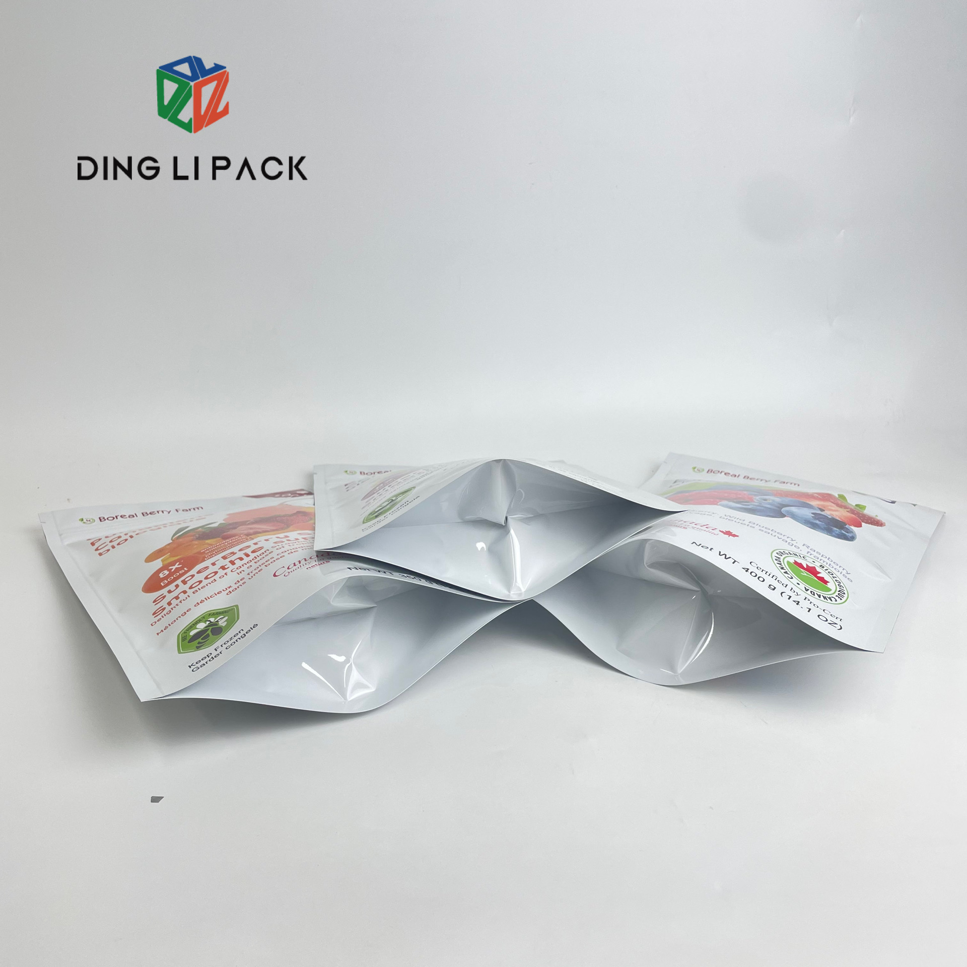 Digital custom printing moq 500pcs stand up pouch fruit packaging bag with aluminium foil zip