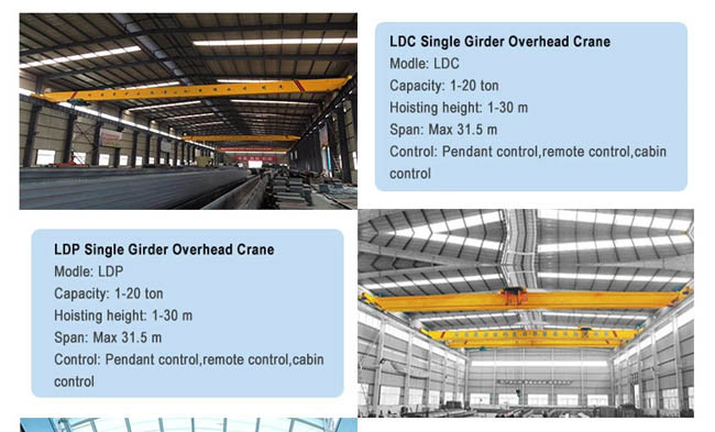 Single Girder 7.5m Electric Overhead Crane Lifting Equipment