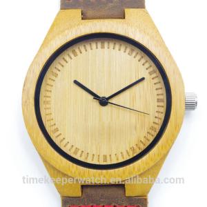 China carbonized bamboo watches with genuine leather ,oem watches wholesale