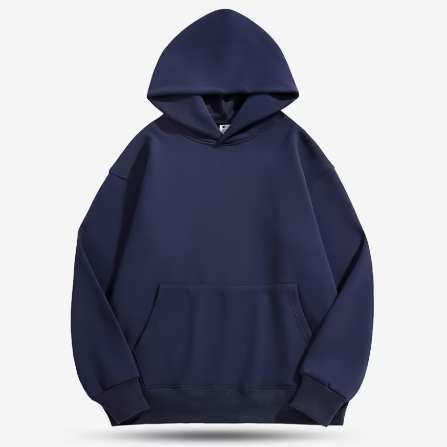 Streetwear 500g Heavyweight Men'S Lamb Hooded Sweatshirt Fleece-Lined Oversized Mens