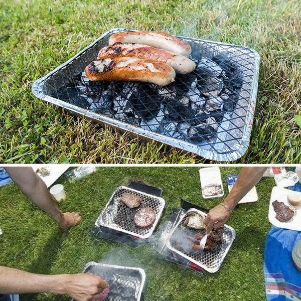 Disposable Grilling Trays Instant Charcoal Grill One Time Use Throw Away Grill
