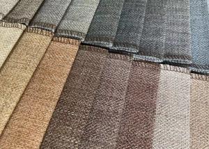 China Sofa 100% Polyester Linen Sofa Fabric 347gsm Plain Style wholesale