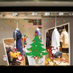 Shop Window Christmas Wall Stickers Living Room Decoration Santa Claus Snowman