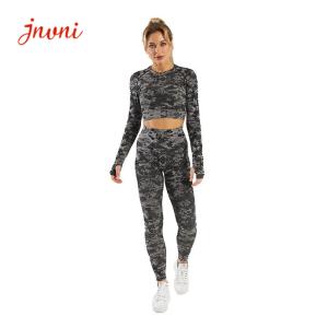 China Seamless Clothing Camo Printed Women Activewear Sets 3 Pieces wholesale