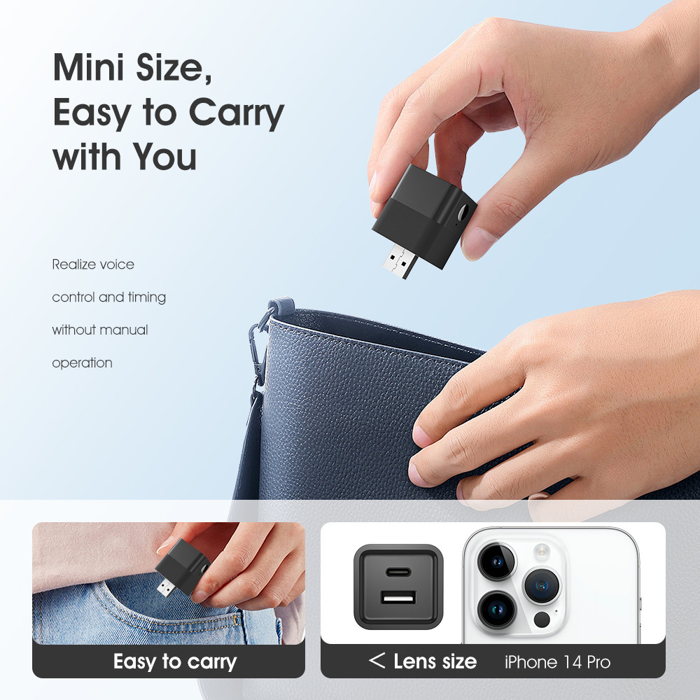 Tuya Smart WiFi Mini Portable Power Adapter – 5V Micro USB & Type-C Charger Plug with Wireless APP Control, Timing, Voice Commands, Alexa Compatible