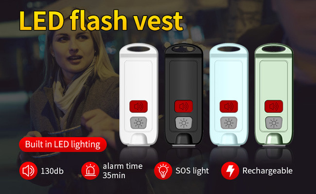 Self Defense 130dB Personal Alarm Keychain With LED Flashlight