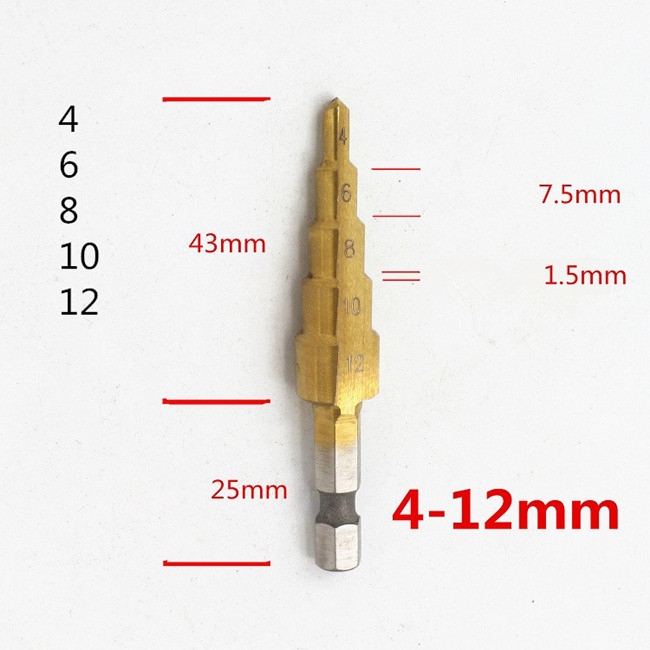Hexagonal Shank Step Reamer Burring Cobalt Alloy Drill Bits For Hardened Steel