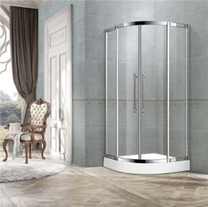 China With Frame Stainless Steel Curve Shower Doors 8mm Clear Glass Two Middle Profiles wholesale