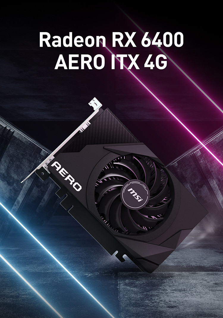 Radeon RX 6400 Graphics Card AERO ITX 4G Gaming Computer Graphics Card