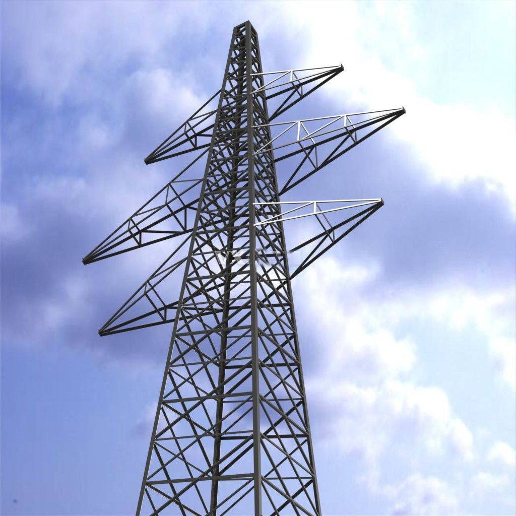 Wind Resistant Lattice Transmission Tower Galvanized Or Ungalvanized Surface