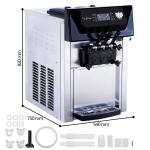 Soft Serve Ice Cream Machine 20-28L/H Restaurant Ice Cream Maker Commercial