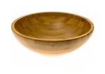 Horizontal Grain Design for Large Round Fruit Bamboo Salad Bowl Set