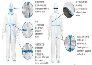 China Medical Lightweight Disposable Coveralls With Hood And Boots Tightly Fitted wholesale