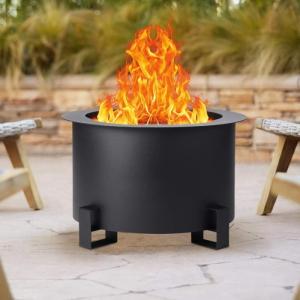 China Carbon Steel Portable Camping Stove Round Wood Burning Smoke Free Fire Pit wholesale