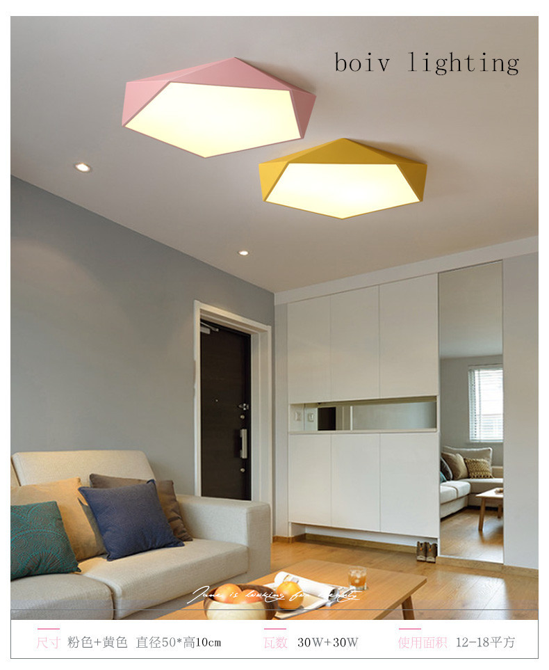 concise modern diamond Ma Long Series small/medium/big simple and fashionable bedroom/living room/balcony ceiling lamp