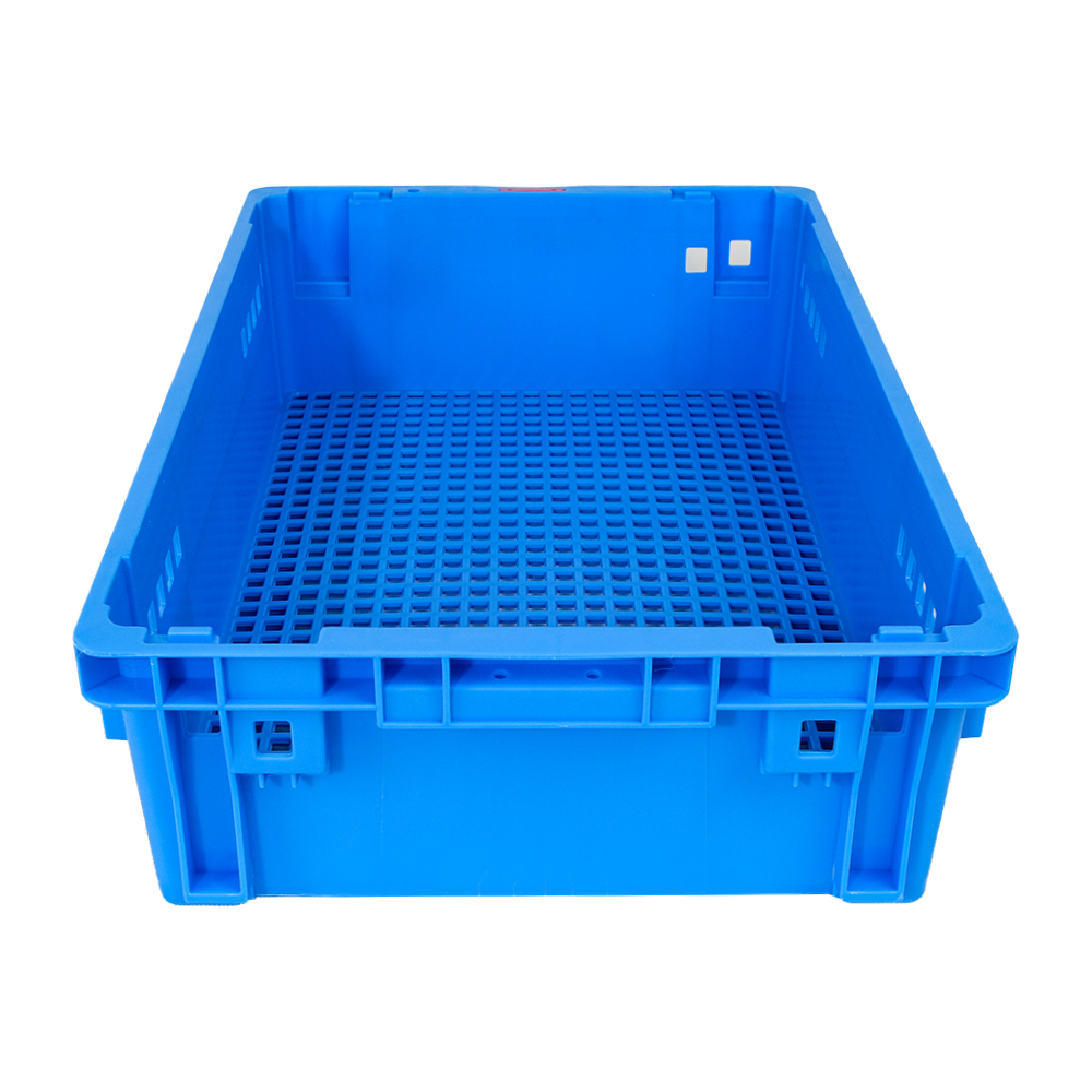 Mesh Style Customized Logo Plastic Turnover Crate for Storage and Transportation