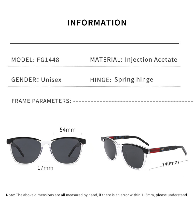 Polarized Acetate Frame Glasses AC TAC Lenses UV400 for Women