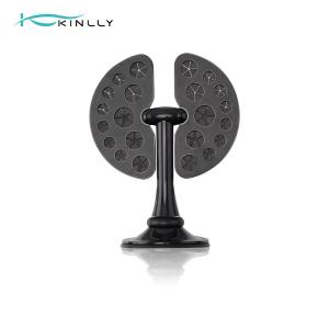 China Collapsible Black Individual Makeup Brush Drying Rack Makeup Tools With 22 Holes wholesale
