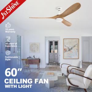 China 60 Inch Ceiling Fan With Wooden Blade And Dimmable Light Bldc Motor Energy Saving wholesale