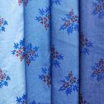 Soft Woven Flowers Pattern Printed Jean Denim Fabric 54.5 Inch
