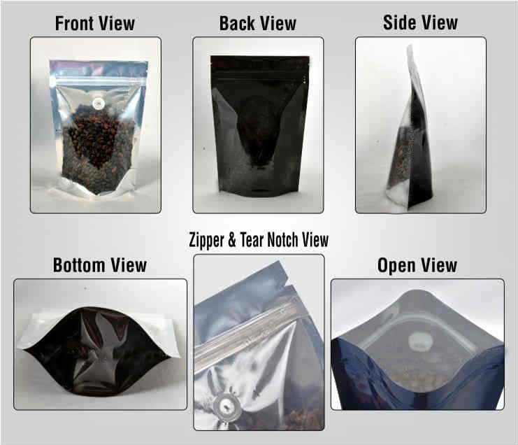 Sealed Plastic Pouches Packaging Food Grade Aluminum Foil Stand Up Herbal Detox Tea Packing