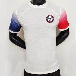 China 100% Polyester Custom Football Jersey 140-145gsm White Soccer Jersey wholesale