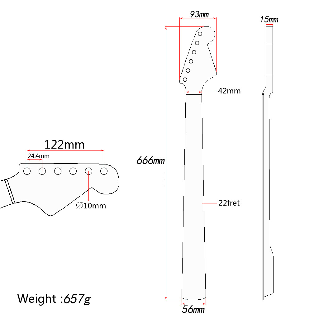 Maple Rosewood Guitar Neck Right Handed fender strat rosewood neck Replacement Adjustable Truss