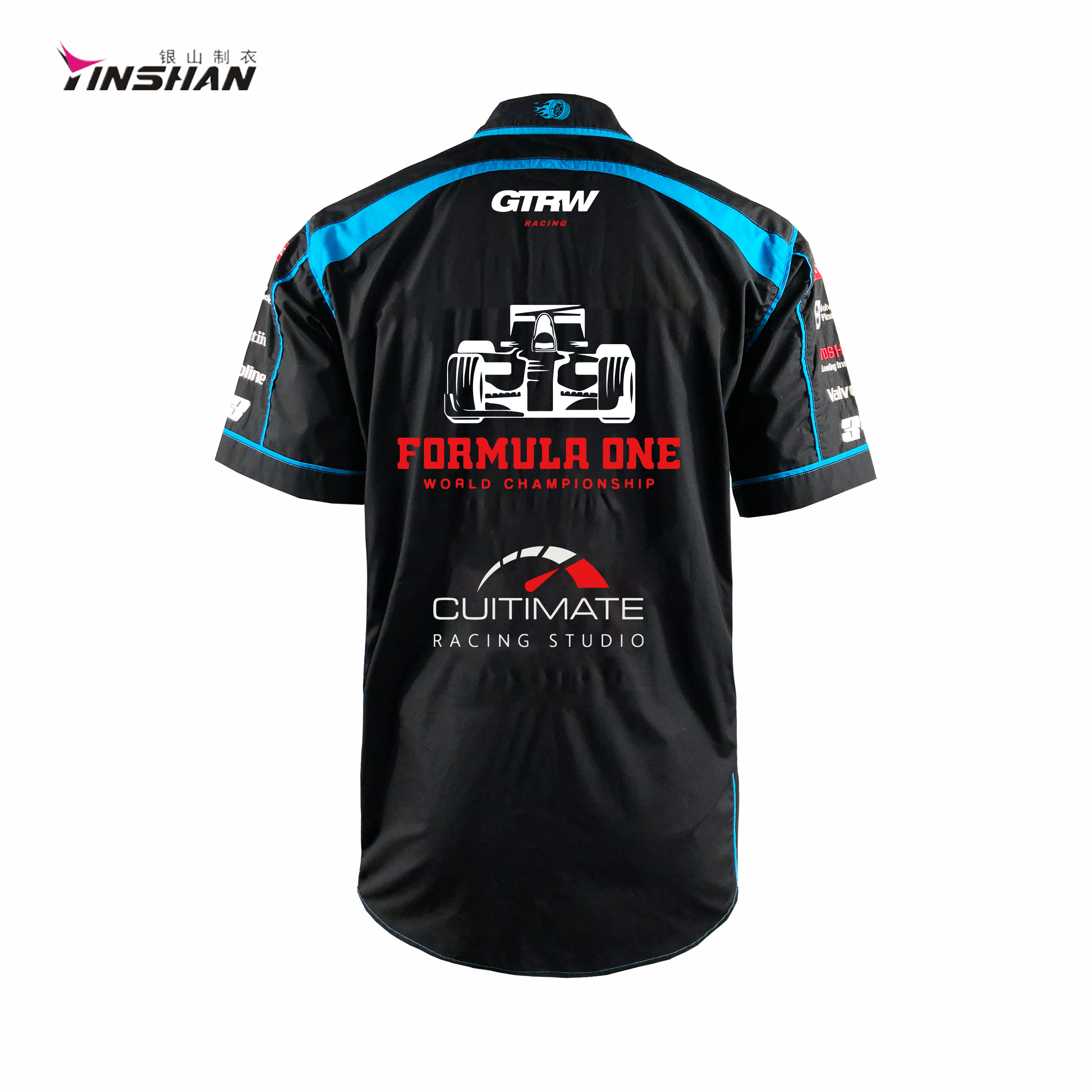 Customized Printing Methods QUICK DRY Racing Motorcycles Short Sleeve Shirt for Sports