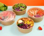BPA Free Food Grade 16oz Disposable Paper Salad Bowl Restaurant Packaging