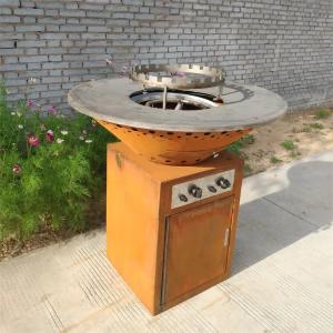 China Outdoor Kitchen Smokeless Metal BBQ Grill Corten Steel Gas Barbecue Grill wholesale
