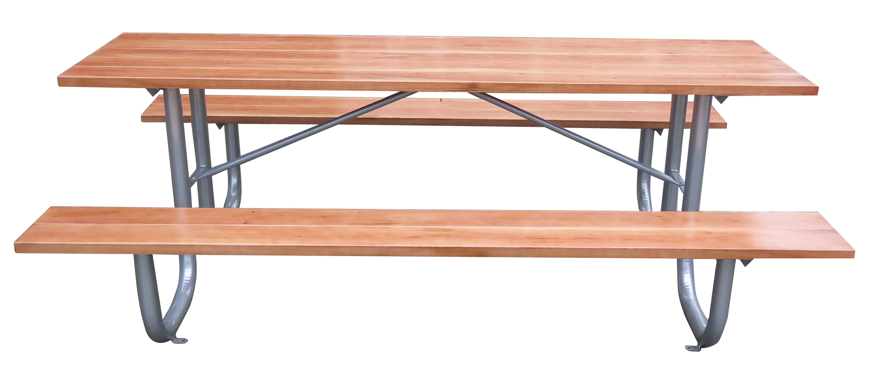 SGS sunproof 6 Seats Metal And Wood Garden Table