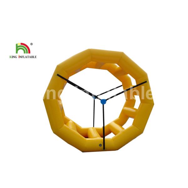 PVC Airtight Yellow 3m Dia Inflatable Water Roller / Customized Toy For Water Park