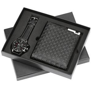 China Personalized Black Wallet 1200g 2mm Rigid Gift Boxes With Lids wholesale
